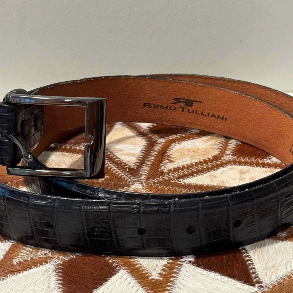 Remo Tulliani - Men’s calfskin belt - Black